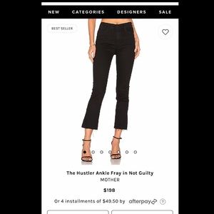 MOTHER Hustler Ankle Fray in Not Guilty | Size 27